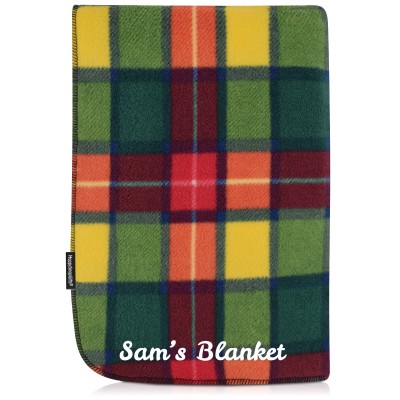 (100cm x 70cm Double Thickness) - Tartan Fleece Fabric (Personalised with Text)