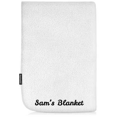 (100cm x 70cm Double Thickness) - White Fleece Fabric (Personalised with Text)