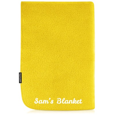 (100cm x 70cm Double Thickness) - Yellow Fleece Fabric (Personalised with Text)