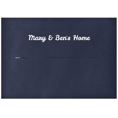 (36cm x 25cm) - Navy Blue Cotton Fabric with Zip Opening