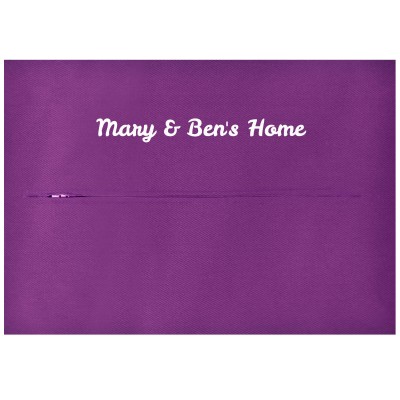 (36cm x 25cm) - Purple Cotton Fabric with Zip Opening