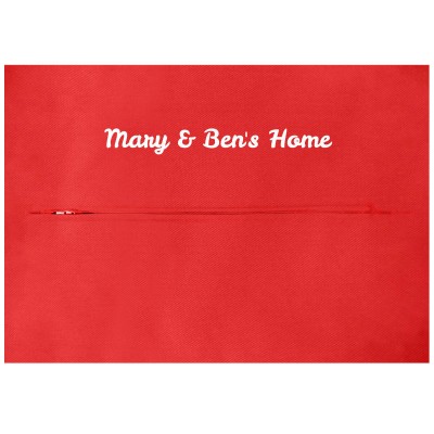(36cm x 25cm) - Red Cotton Fabric with Zip Opening