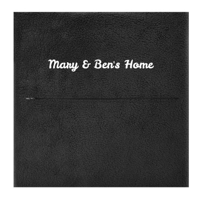 (30cm Square) - Black Fleece Fabric with Zip Opening