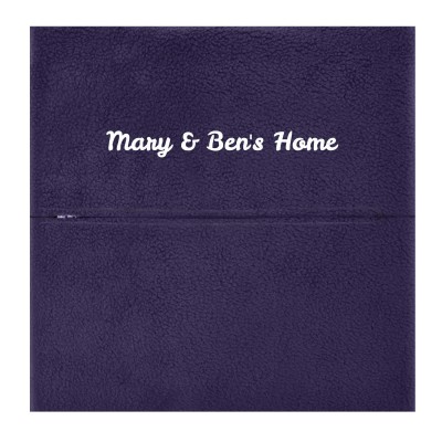 (30cm Square) - Navy Blue Fleece Fabric with Zip Opening
