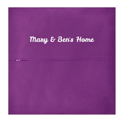(30cm Square) - Purple Cotton Fabric with Zip Opening