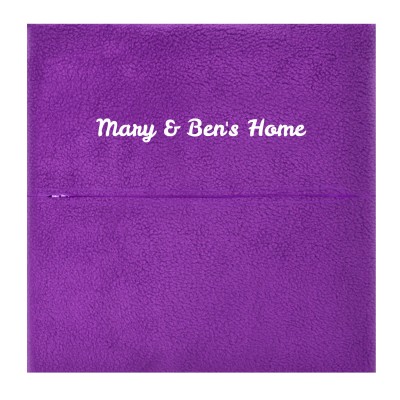 (40cm Square) - Purple Fleece Fabric with Zip Opening