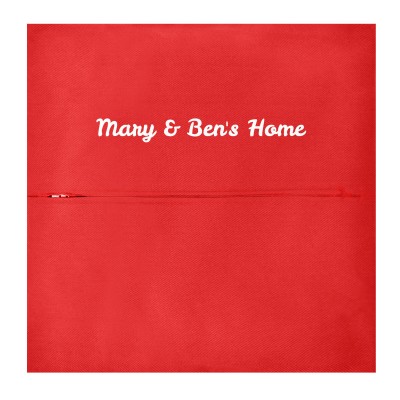 (30cm Square) - Red Cotton Fabric with Zip Opening