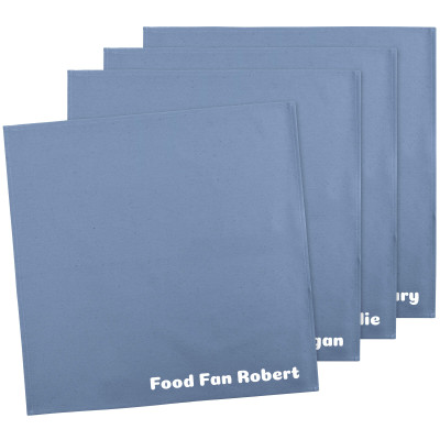 Pack of 4 (40cm Square) - Gothic Blue Luxury Cotton Fabric (Personalised with Text)