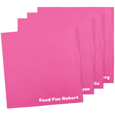 Pack of 4 (40cm Square) - Hot Pink Cotton Fabric (Personalised with Text)