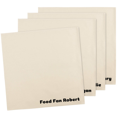 Pack of 4 (40cm Square) - Natural Cotton Fabric (Personalised with Text)