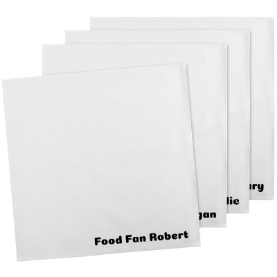 Pack of 4 (60cm x 40cm) - White Cotton Fabric (Personalised with Text)