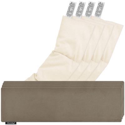 Pack of 4 (47cm x 12cm) - Chocolate Luxury Cotton Fabric with Removable Cover (Personalised with Text)