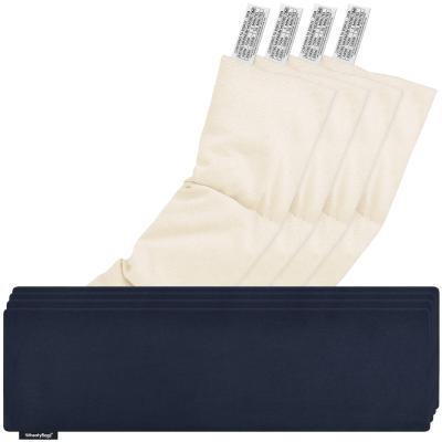 Pack of 4 (47cm x 12cm) - Navy Blue Cotton Fabric Scented (Organic Lavender Buds) with Removable Cover (Personalised with Text)