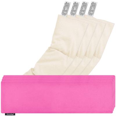 Pack of 4 (47cm x 12cm) - Hot Pink Cotton Fabric Scented (Organic Lavender Buds) with Removable Cover (Personalised with Text)