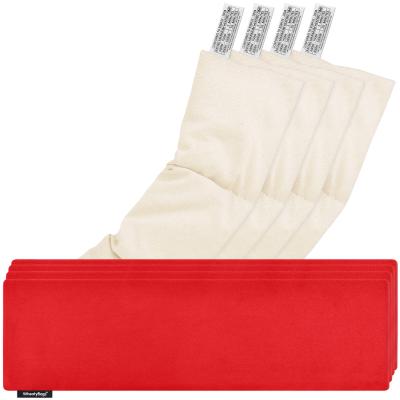 Pack of 4 (47cm x 12cm) - Red Cotton Fabric Scented (Organic Lavender Buds) with Removable Cover (Personalised with Text)