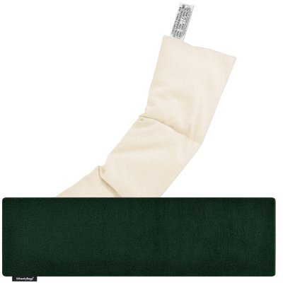 (47cm x 12cm) - Dark Green Fleece Fabric Scented (Organic Lavender Buds) with Removable Cover (Personalised with Text)