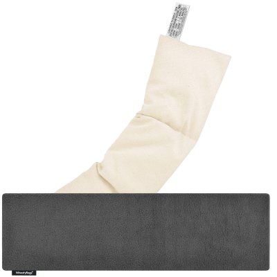 (47cm x 12cm) - Grey Fleece Fabric Scented (Organic Lavender Buds) with Removable Cover (Personalised with Text)
