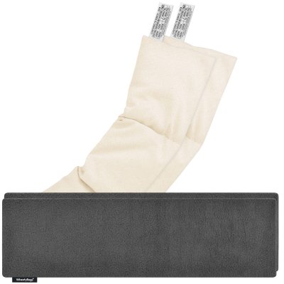 Pack of 2 (47cm x 12cm) - Grey Fleece Fabric Scented (Organic Lavender Buds) with Removable Cover (Personalised with Text)