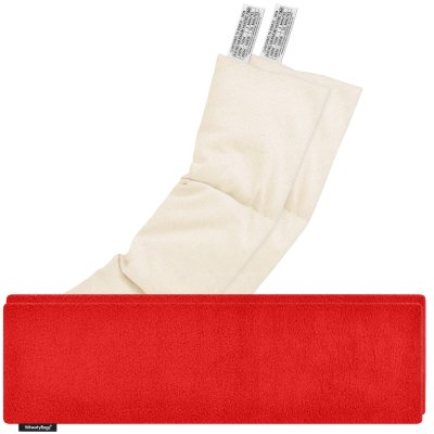 Pack of 2 (47cm x 12cm) - Red Fleece Fabric Scented (Organic Lavender Buds) with Removable Cover (Personalised with Text)