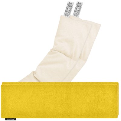 Pack of 2 (47cm x 12cm) - Yellow Fleece Fabric Scented (Organic Lavender Buds) with Removable Cover (Personalised with Text)