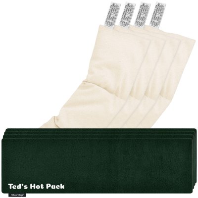 Pack of 4 (47cm x 12cm) - Dark Green Fleece Fabric with Removable Cover