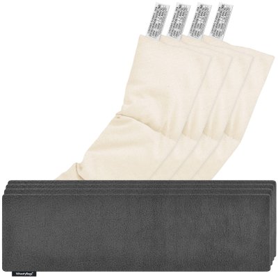 Pack of 4 (47cm x 12cm) - Grey Fleece Fabric Scented (Organic Lavender Buds) with Removable Cover (Personalised with Text)