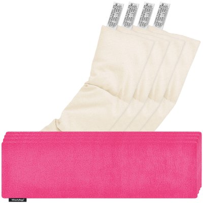 Pack of 4 (47cm x 12cm) - Hot Pink (Fuchsia) Fleece Fabric Scented (Organic Lavender Buds) with Removable Cover (Personalised with Text)