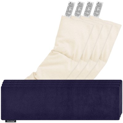 Pack of 4 (47cm x 12cm) - Navy Blue Fleece Fabric with Removable Cover (Personalised with Text)