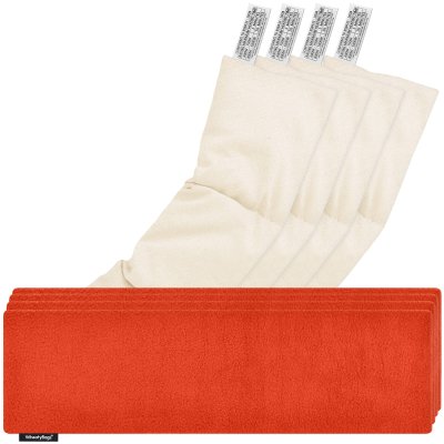 Pack of 4 (47cm x 12cm) - Burnt Orange Fleece Fabric Scented (Organic Lavender Buds) with Removable Cover (Personalised with Text)
