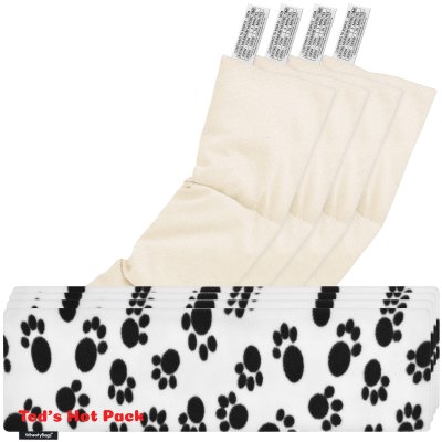 Pack of 4 (47cm x 12cm) - Paws Fleece Fabric with Removable Cover