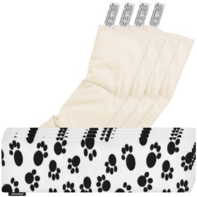 Pack of 4 (47cm x 12cm) - Paws Fleece Fabric with Removable Cover (Personalised with Text)