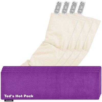 Pack of 4 (47cm x 12cm) - Purple Fleece Fabric Scented (Organic Lavender Buds) with Removable Cover