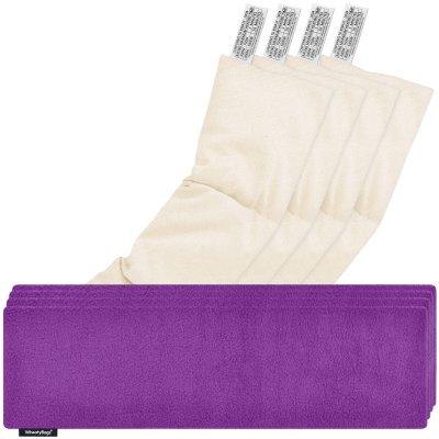 Pack of 4 (47cm x 12cm) - Purple Fleece Fabric Scented (Organic Lavender Buds) with Removable Cover (Personalised with Text)