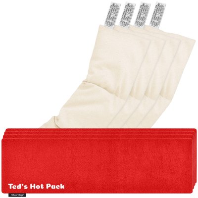 Pack of 4 (47cm x 12cm) - Red Fleece Fabric Scented (Organic Lavender Buds) with Removable Cover