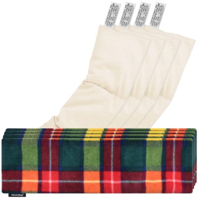 Pack of 4 (47cm x 12cm) - Tartan Fleece Fabric with Removable Cover (Personalised with Text)
