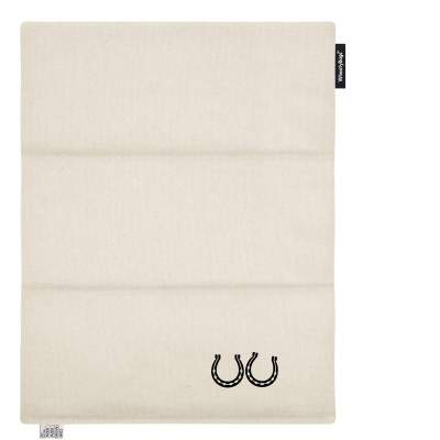 (Wheat Filling) 40cm x 30cm (3 Compartments) (Horse Shoe Print) - Natural Organic Cotton (Unscented) (Personalised with Text)