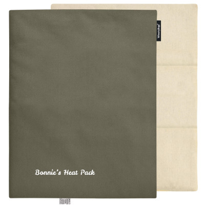 (Wheat Filling) 40cm x 30cm (3 Compartments) with No Icon - Chocolate Luxury Cotton Fabric (Unscented) with Removable Cover