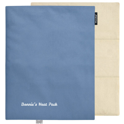 (Wheat Filling) 40cm x 30cm (3 Compartments) with No Icon - Gothic Blue Luxury Cotton Fabric (Unscented) with Removable Cover (Personalised with Text)