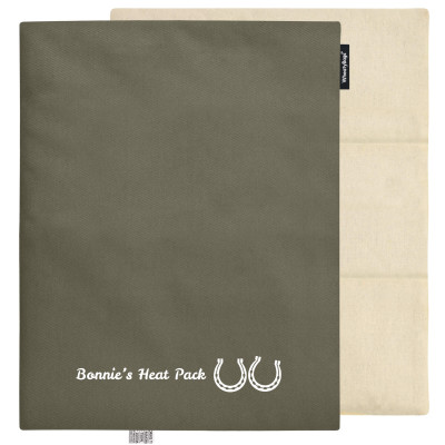 (Wheat Filling) 40cm x 30cm (3 Compartments) (Horse Shoe Print) - Chocolate Luxury Cotton Fabric (Unscented) with Removable Cover
