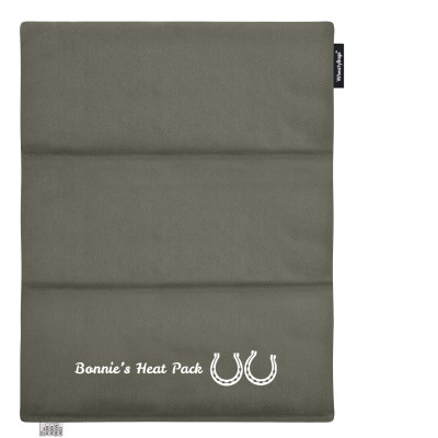(Wheat Filling) 40cm x 30cm (3 Compartments) (Horse Shoe Print) - Chocolate Luxury Cotton Fabric (Unscented)