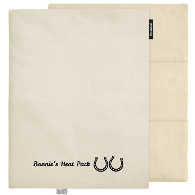 (Wheat Filling) 40cm x 30cm (3 Compartments) (Horse Shoe Print) - Natural Organic Cotton (Unscented) with Removable Cover