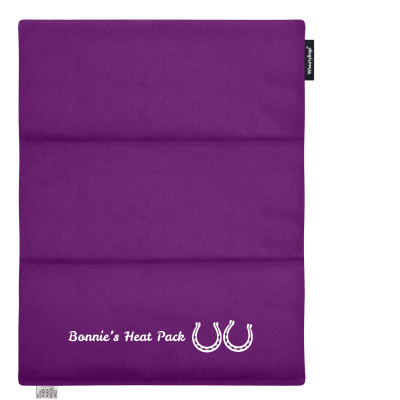 (Wheat Filling) 40cm x 30cm (3 Compartments) (Horse Shoe Print) - Purple Cotton Fabric (Unscented)