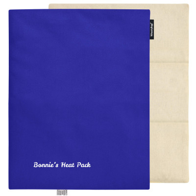 (Wheat Filling) 40cm x 30cm (3 Compartments) with No Icon - Royal Blue Cotton Fabric (Unscented) with Removable Cover (Personalised with Text)