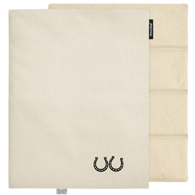 (Wheat Filling) Approx. 40cm x 30cm (6 Compartments) (Horse Shoe Print) - Natural Organic Cotton (Unscented) with Removable Cover (Personalised with Text)