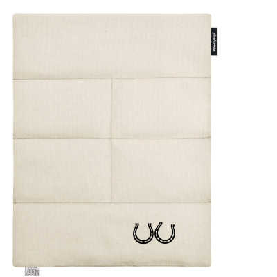 (Wheat Filling) Approx. 40cm x 30cm (6 Compartments) (Horse Shoe Print) - Natural Organic Cotton (Unscented) (Personalised with Text)