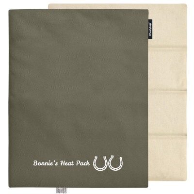 (Wheat Filling) Approx. 40cm x 30cm (6 Compartments) (Horse Shoe Print) - Chocolate Luxury Cotton Fabric (Unscented) with Removable Cover
