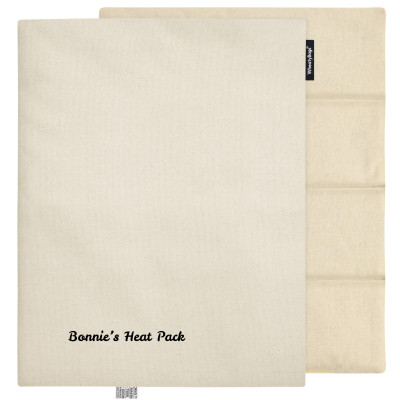 (Wheat Filling) Approx. 40cm x 30cm (6 Compartments) with No Icon - Natural Organic Cotton (Unscented) with Removable Cover (Personalised with Text)