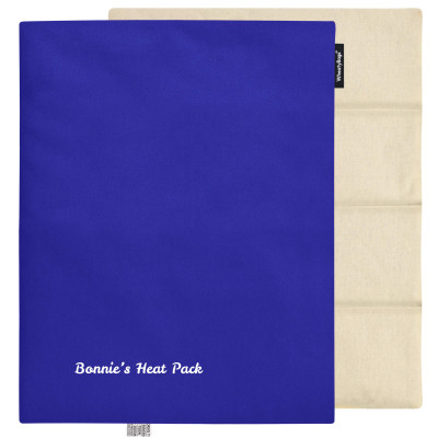 (Wheat Filling) Approx. 40cm x 30cm (6 Compartments) with No Icon - Royal Blue Cotton Fabric (Unscented) with Removable Cover