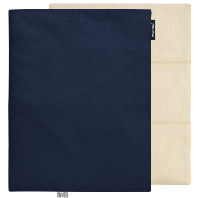 (Wheat Filling) 40cm x 30cm (3 Compartments) with No Icon - Navy Blue Cotton Fabric (Unscented) with Removable Cover (Personalised with Text)