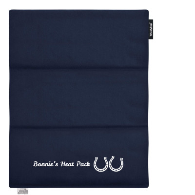 (Wheat Filling) 40cm x 30cm (3 Compartments) (Horse Shoe Print) - Navy Blue Cotton Fabric (Unscented)
